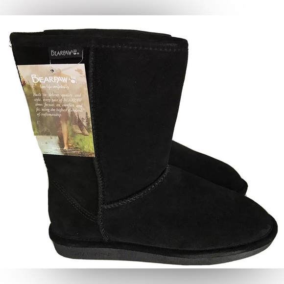 BEARPAW EVA genuine leather real sheepskin shearling water repellent boos 1